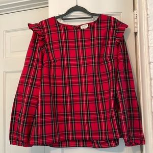 J crew tartan blouse